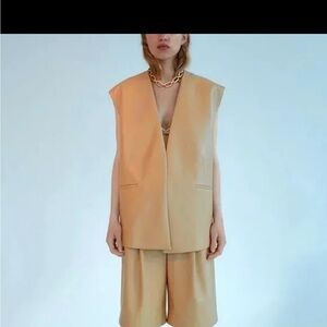 ZARA  - Faux leather oversized vest large NWT